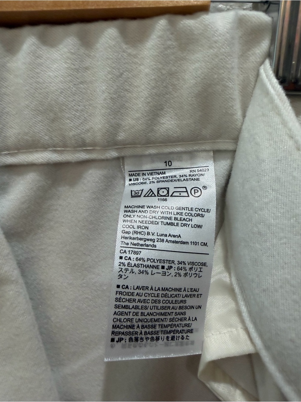 Banana Republic Cream Wide-Leg Mid-Rise Trousers - Picture 5 of 8